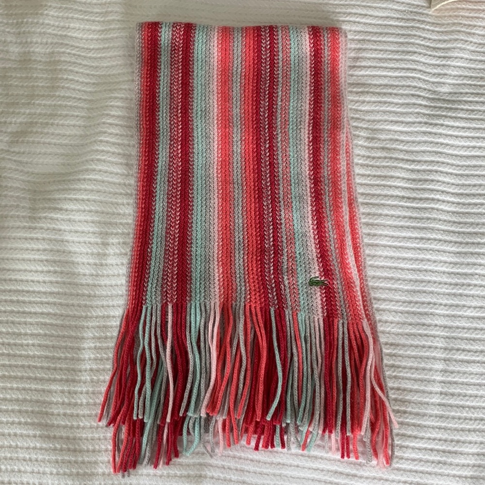 Lacoste multicolor stripe scarf.
